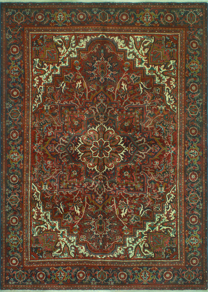 Fine Vintage Heriz Esra Red/Ivory Rug, 6'9 x 9'5