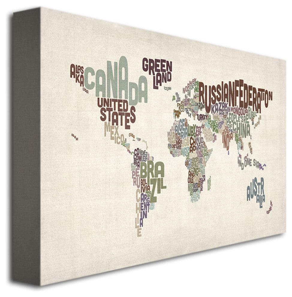 ''World Text Map II'' Canvas Art by Michael Tompsett