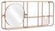 Gold Horizontal Shelf With Round Mirror
