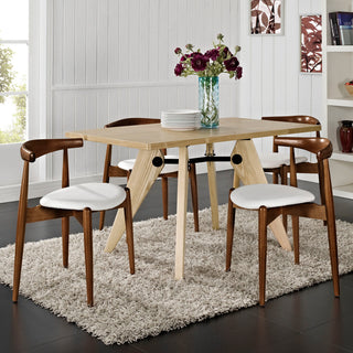 Dark Walnut White Stalwart Dining Side Chairs Set of 4