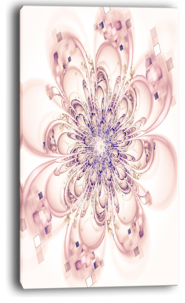 "Full Bloom Fractal Flower in Pink" Flower Wall Art, 20"x40"