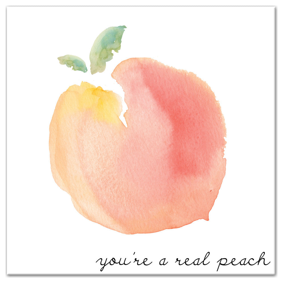 Youre A Peach Script Canvas 2 16x16 Canvas Wall Art