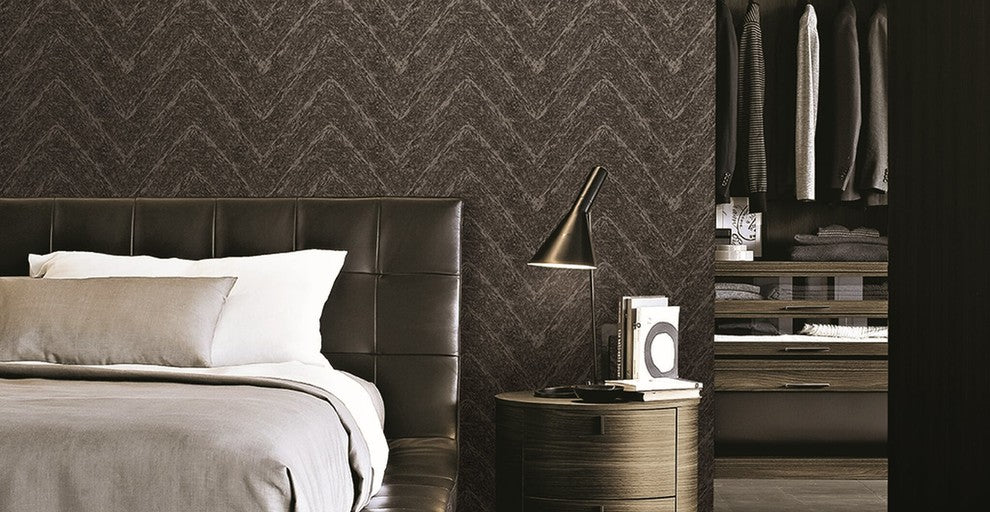 Natural Faux 2, Geometric Stone Wood Rustic Wallpaper, Gray, Roll, 21"x33''