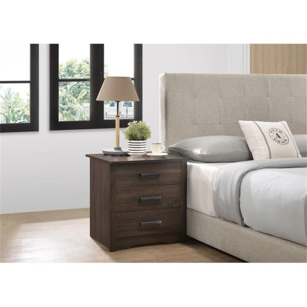 Glory Furniture Hudson 3 Drawer RTA Nightstand in Wenge