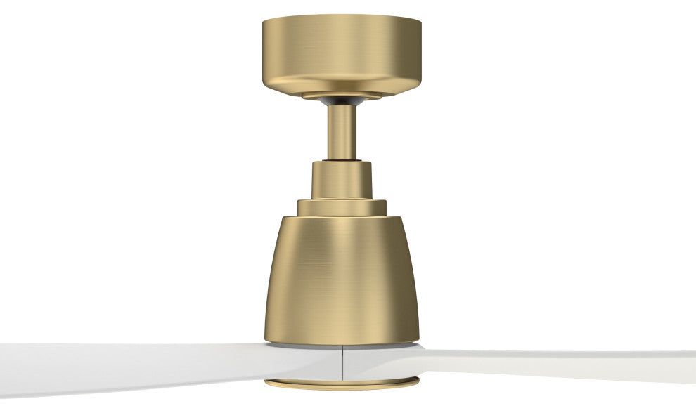 Fanimation Kute 52" Ceiling fan with LED and Remote, Brushed Satin Brass/Matte W