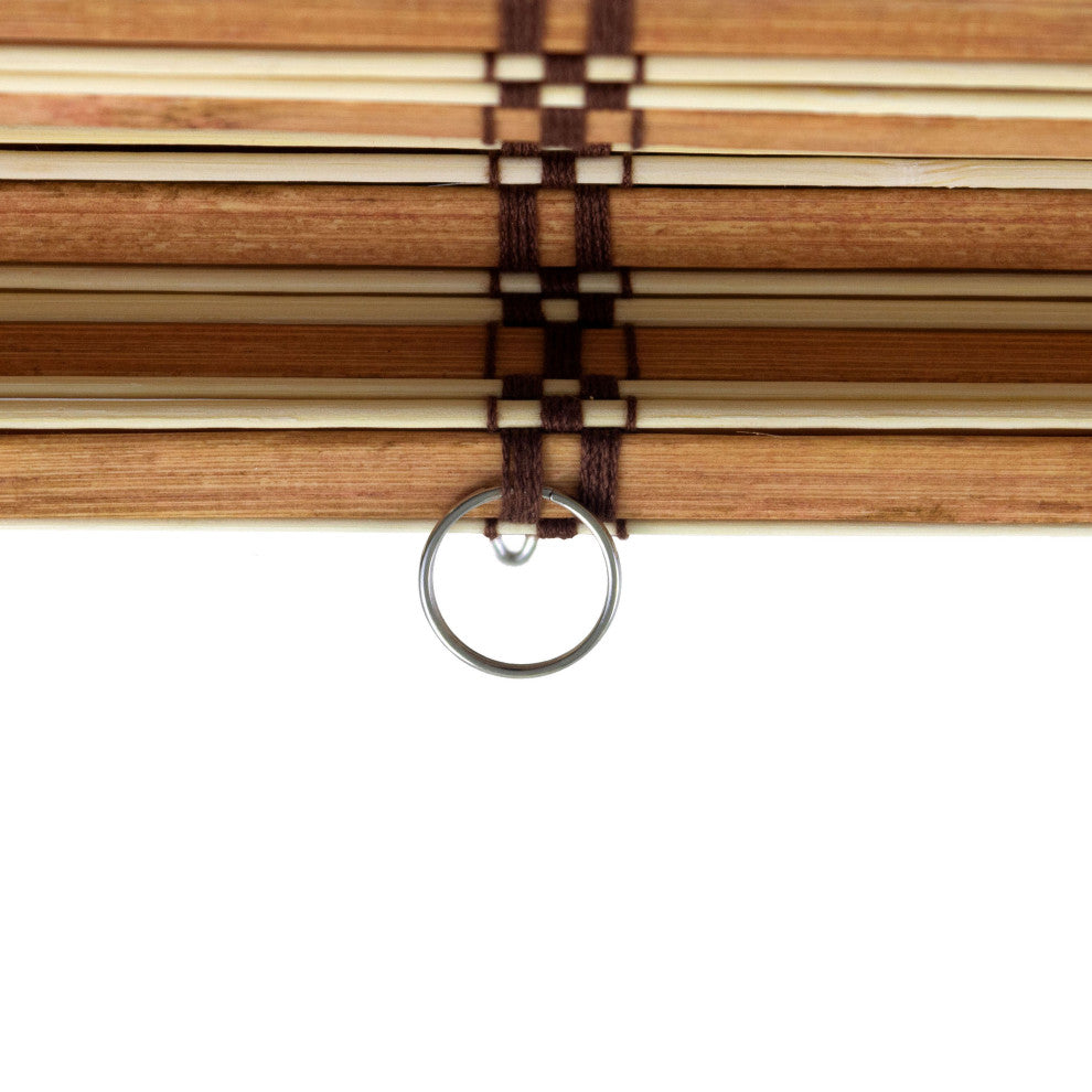 Burnt Bamboo Cordless Window Shade, Two-tone Honey, 36" W