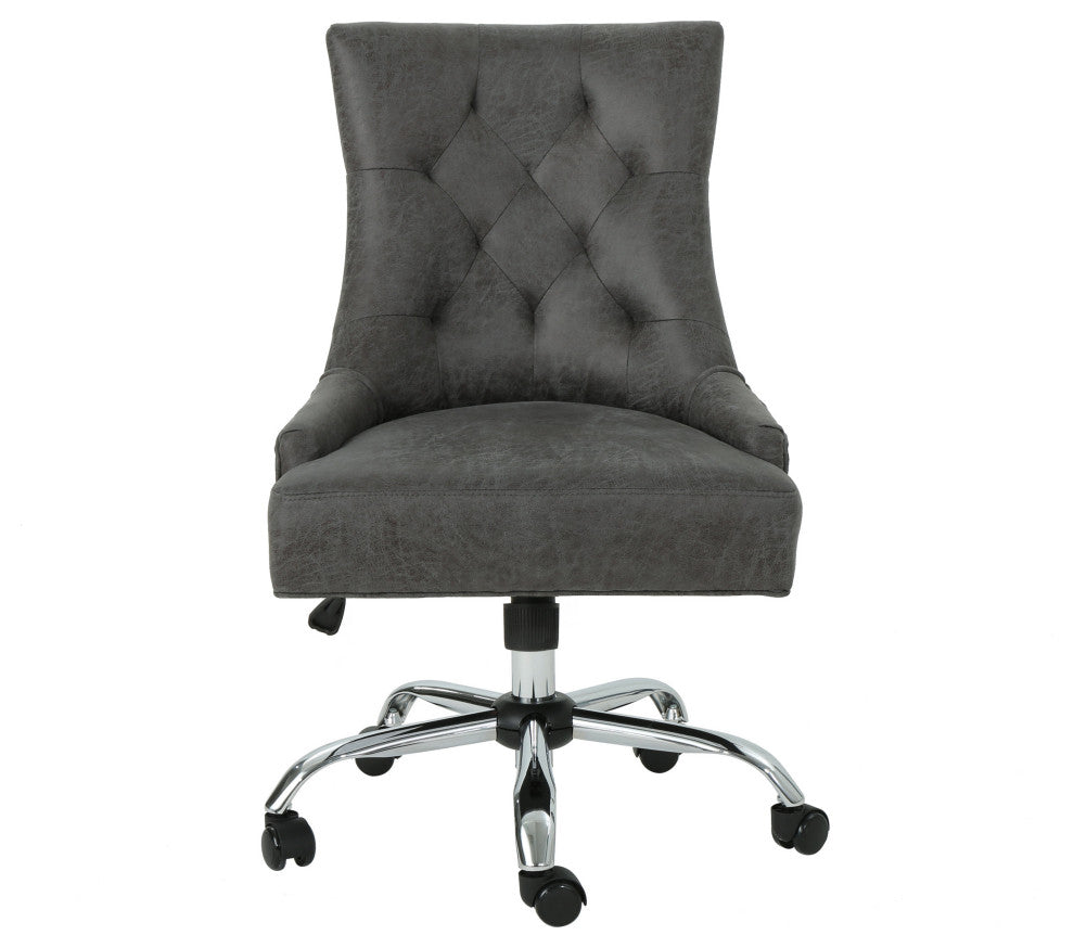 GDF Studio Bagnold Home Office Fabric Desk Chair, Slate/Chrome