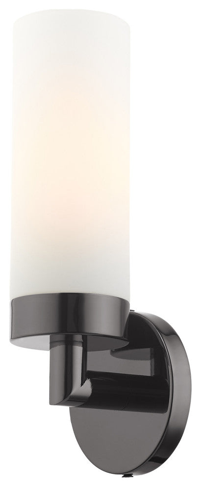 Black Chrome Nautical, Industrial, Contemporary, Urban, Sleek Single Sconce