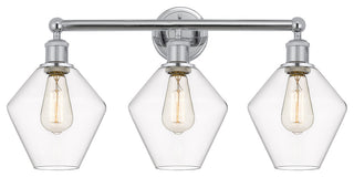 Cindyrella 3-Light 26" Bath Vanity Light, Polished Chrome, Clear Shade