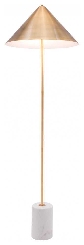 Flare Floor Lamp Gold and White