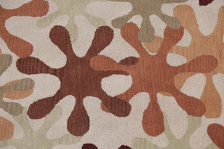 Floral Oushak Oriental Hand-Tufted Indian 8ft Round Area Rug, Beige, 7'10"X7'10"