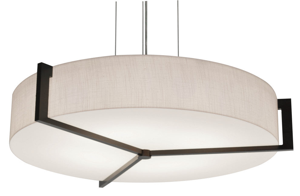 Apex LED Pendant, Espresso Finish, Linen White Shade, 21"