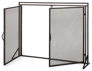 Samantha Iron Fireplace Screen, Black Brushed Gold