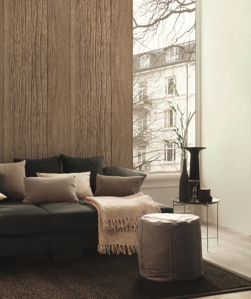 DecoWorld 2, Natural  Beige, Brown Wallpaper Sample, Modern Wall Decor Accent