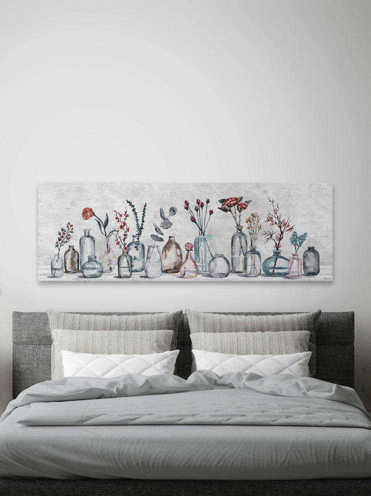 "Assorted Flowers, Glass" Painting Print on Wrapped Canvas