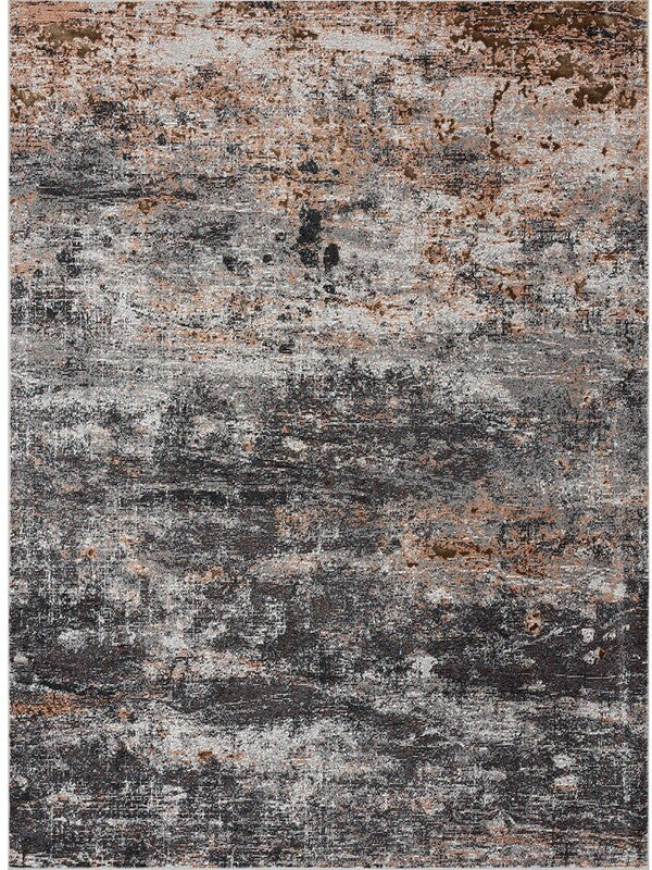 5??x 8??Gray And Orange Storm Area Rug