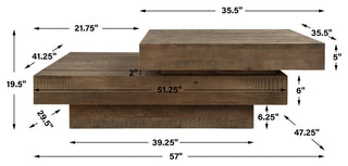 Uttermost Rustic Planes Modern Coffee Table