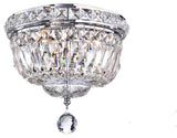Sedguwa Clear and Crystal Basket Ceiling Lamp, Chrome