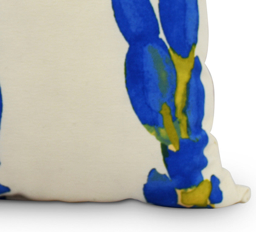 Sunset Tulip Stripe Floral Decorative Outdoor Pillow, Blue, 16"