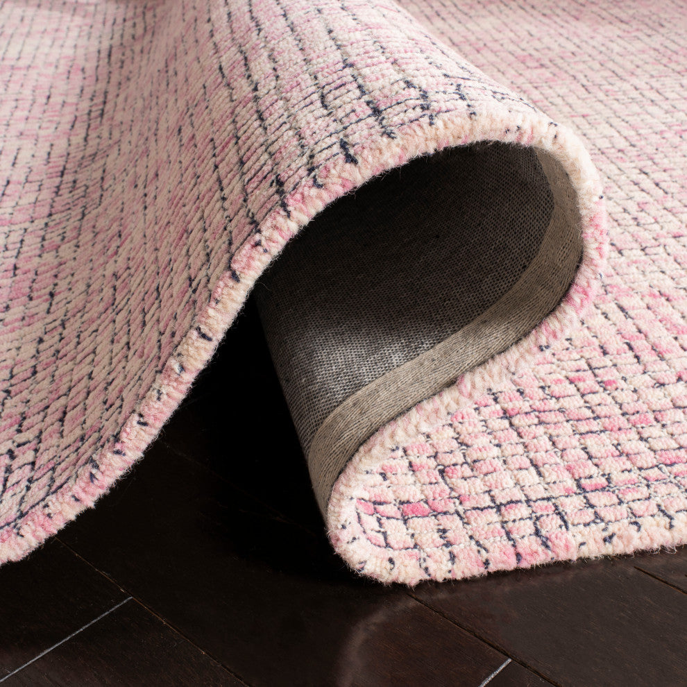 Safavieh Couture Abstract Collection, ABT473 Rug, Ivory/Pink, 6' Round