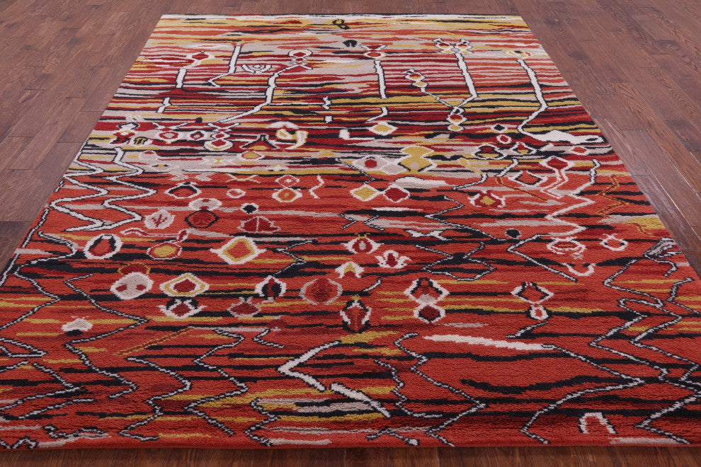 8' 4" X 10' 0" Moroccan Handmade Wool Rug Q9277