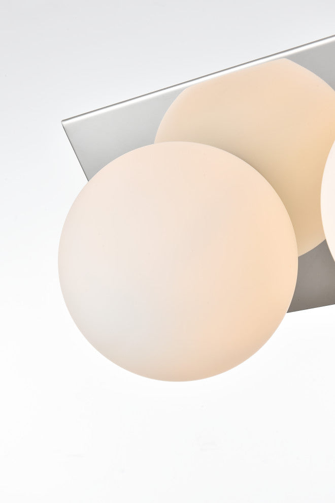 2 Light Chrome And Frosted White Bath Sconce
