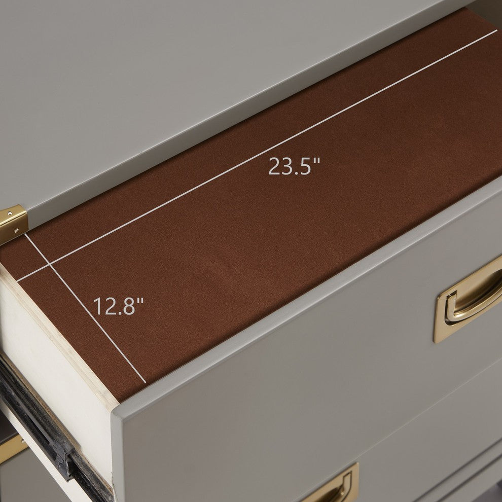Loretta Gold finish Wood 3-Drawer Nightstand, Gray