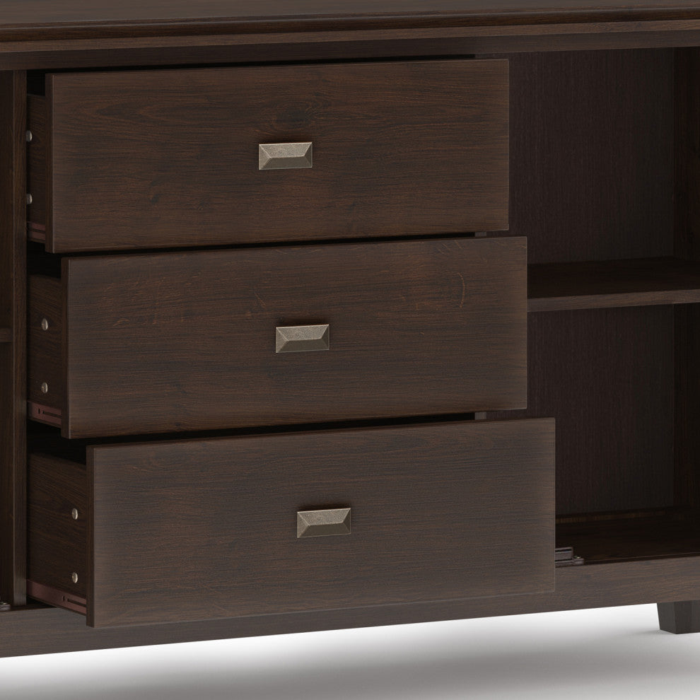 Artisan SOLID WOOD Large Sideboard Buffet in Dark Chestnut Brown