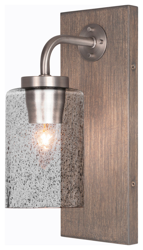 Oxbridge Wall Sconce, Graphite & Painted Distressed Metal, 4" Smoke Bubble