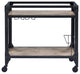 32" X 16" X 31" Black Metal Serving Cart