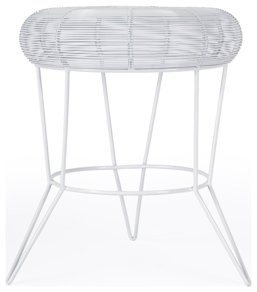 Allen Decorative Wire Accent Table, White