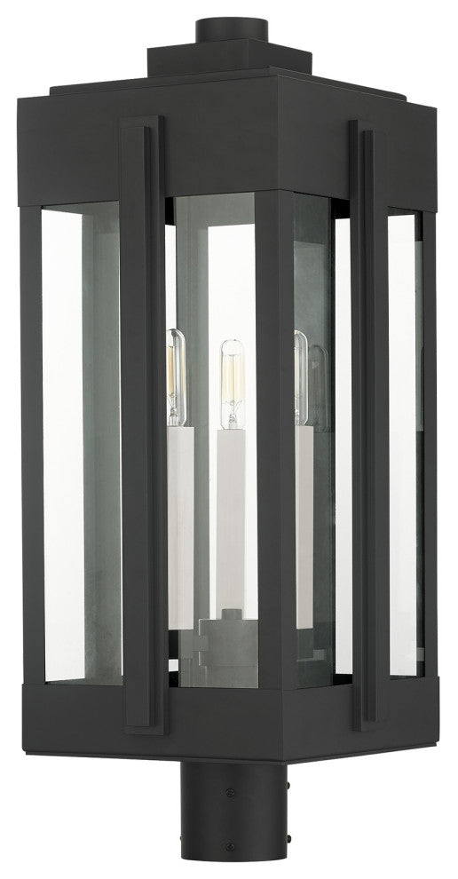 Black Art Deco, Sophisticated Outdoor Post Top Lantern