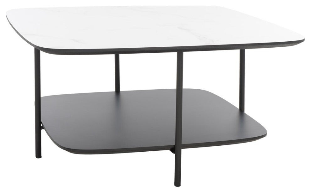 Safavieh Anzia Coffee Table, White Marble/Black