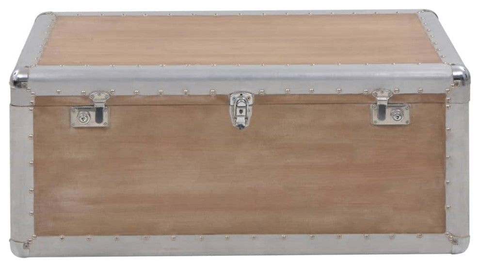 vidaXL Storage Cabinet Tool Chest with Locking System Storage Trunk Solid Wood