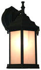 Waterdown 1 Light Outdoor Wall Light in Black with White Seedy Glass