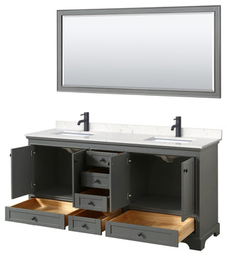 Wyndham Collection WCS202072D-VCA-M70 Deborah 72" - White / Carrara Cultured