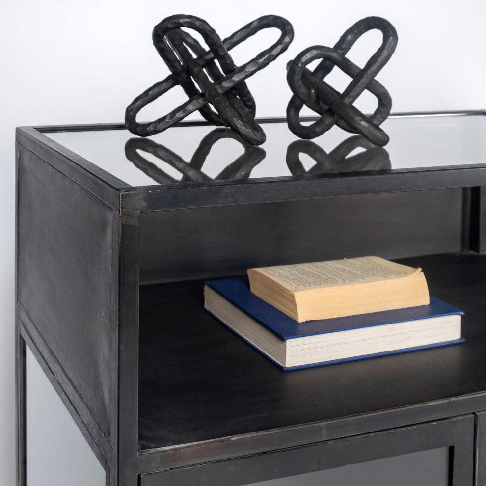 Pender Black Metal w/Glass Doors Display Cabinet