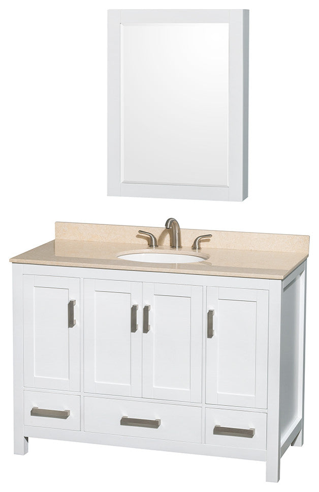 Wyndham WCS141448SWHIVUNOMED White 48 Inch Single Bathroom Vanity