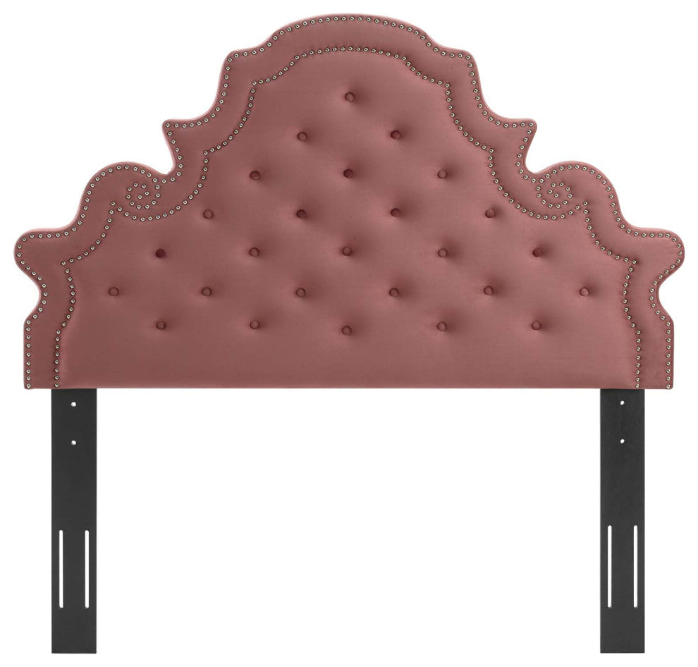 Diana Tufted Performance Velvet King/California King Headboard Dusty Rose