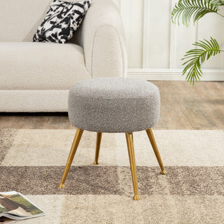Safavieh Couture Anna Ottoman, Light Grey/Gold