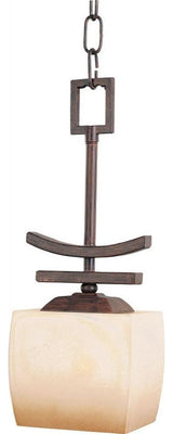Maxim Asiana One Light Wilshire Glass Roasted Chestnut Down Mini Pendant
