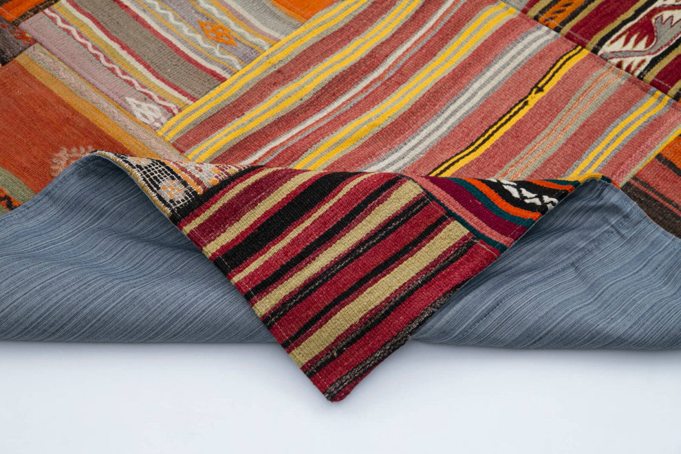Rug N Carpet - Handmade Oriental 6' 8'' x 9' 10'' Tribal Patchwork Kilim Rug