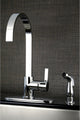 Gourmetier Single-Handle Kitchen Faucet With Side Sprayer, Polished Chrome
