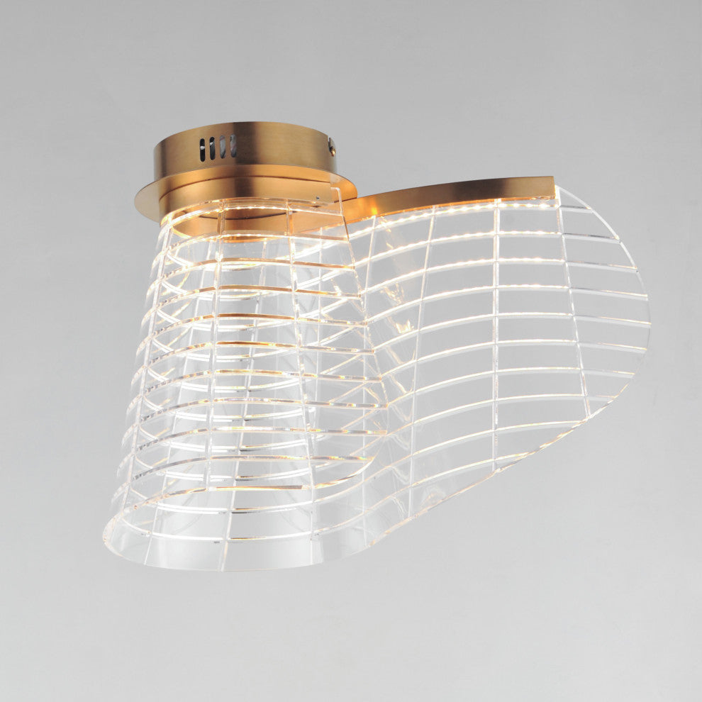 ET2 E24810-82 Tartan 10"W LED Flush Mount Ceiling Fixture - Polished Chrome