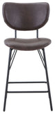 Owen Faux Leather Split-Back Counter Height Barstool (Set of 2) - Dark Brown
