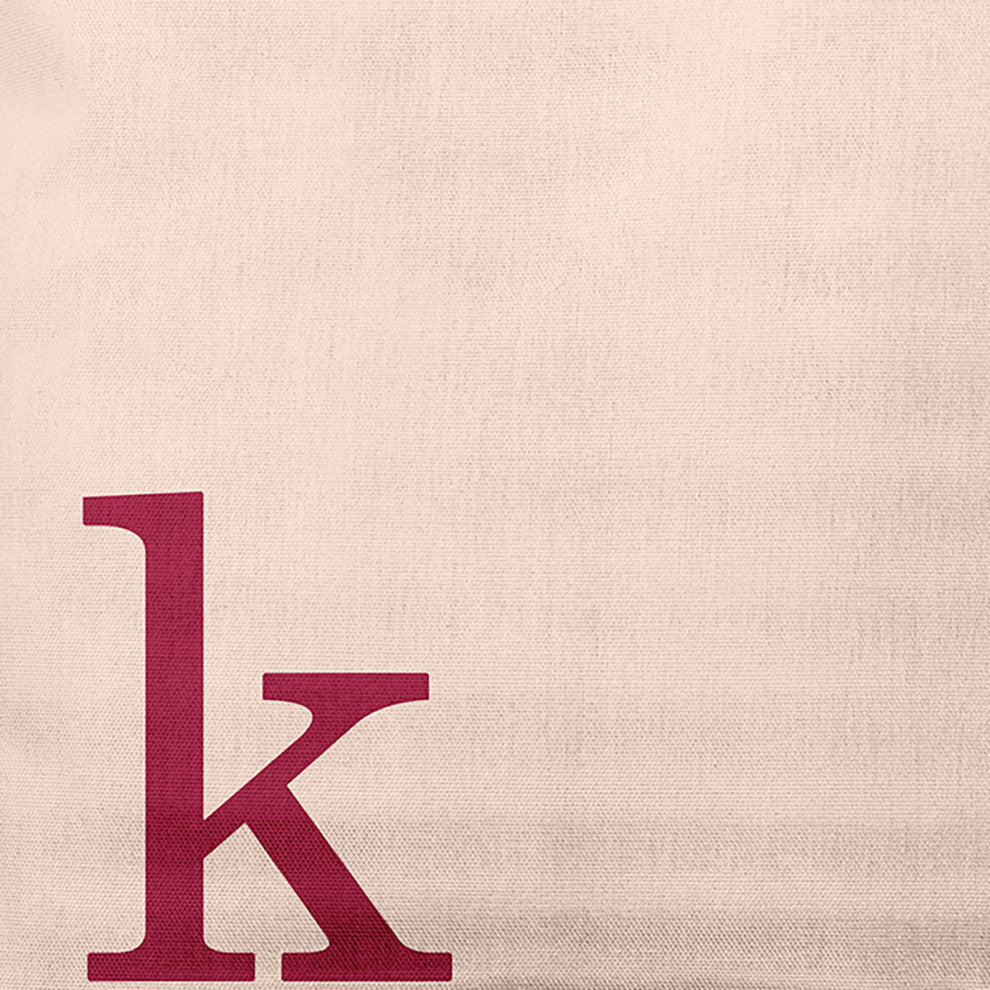 20"x20" Modern Monogram Decorative Throw Pillow, Cranberry