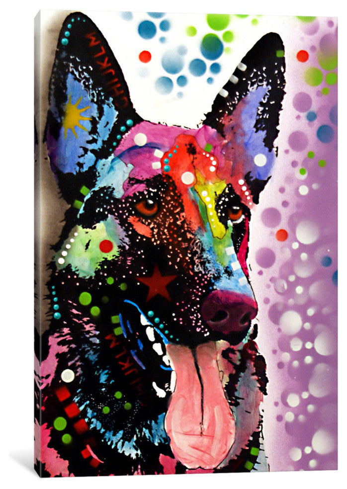 "German Shepherd Gallery" by Dean Russo, 40x26x1.5"