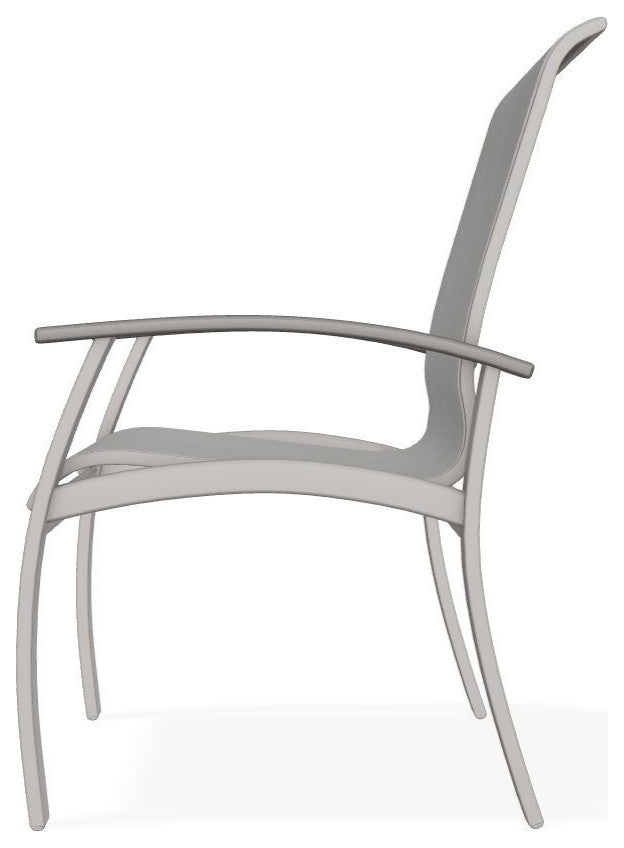 Belle Isle Sling Outdoor Dining Chair, Alloy/Warm Gray