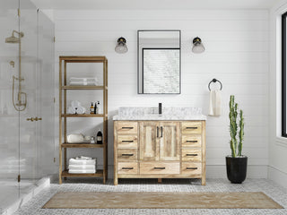 Malibu Mango 48 Single Sink Bath Vanity in White Washed 2" Carrara Marble