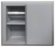 Hyacinth Wood Recessed Toilet Paper Holder With Storage 14x12.75, Primed Gray